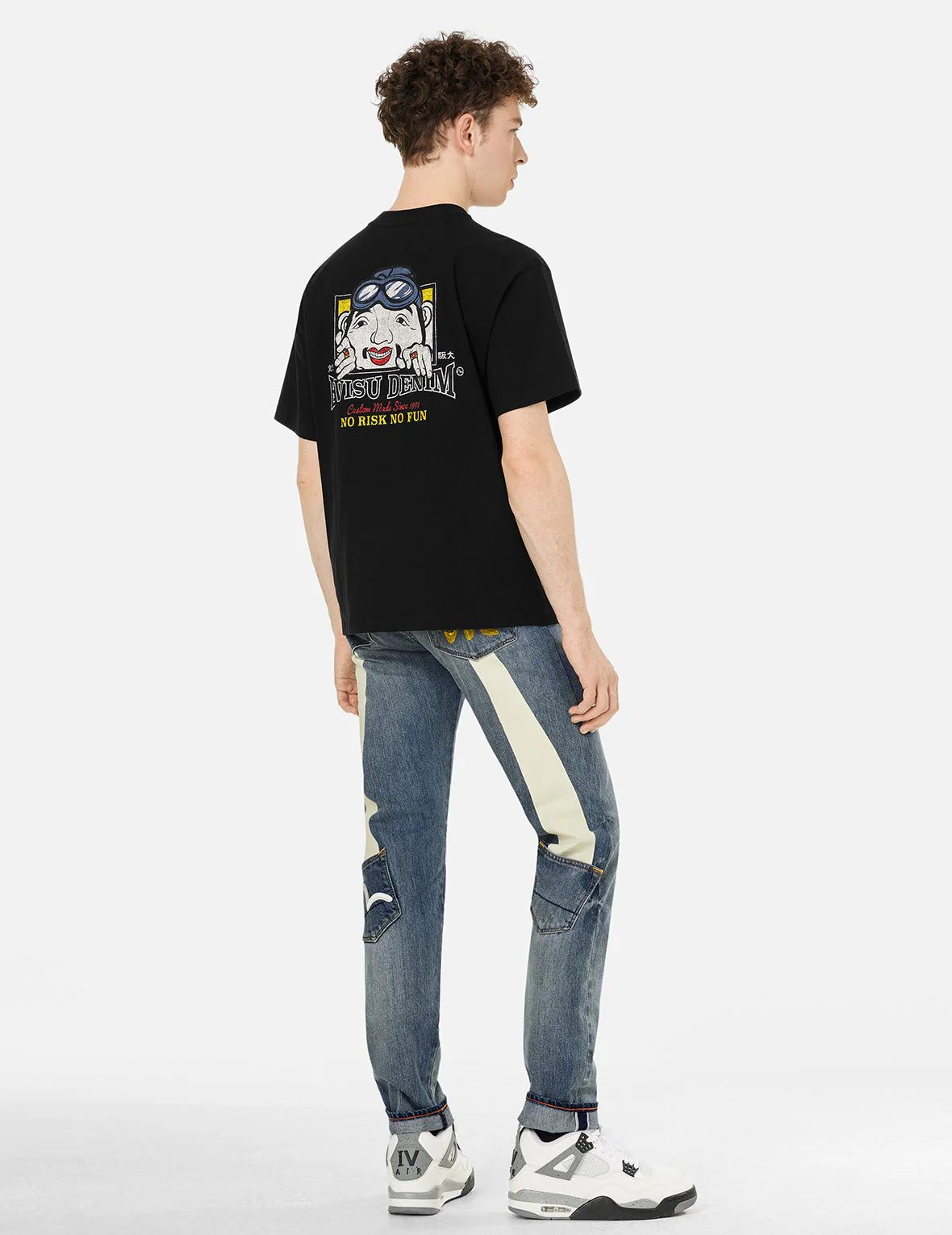 White Seagull Daicock Print Taper Fit Jeans #2017 - Image 4