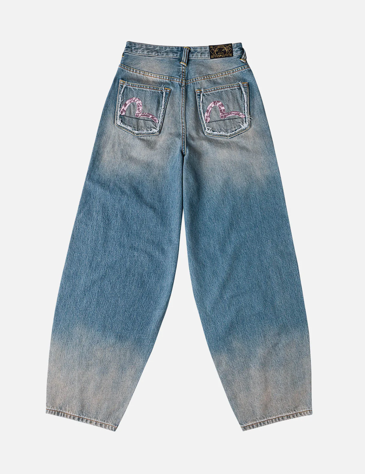Brocade Patchwork Balloon Jeans - Image 4