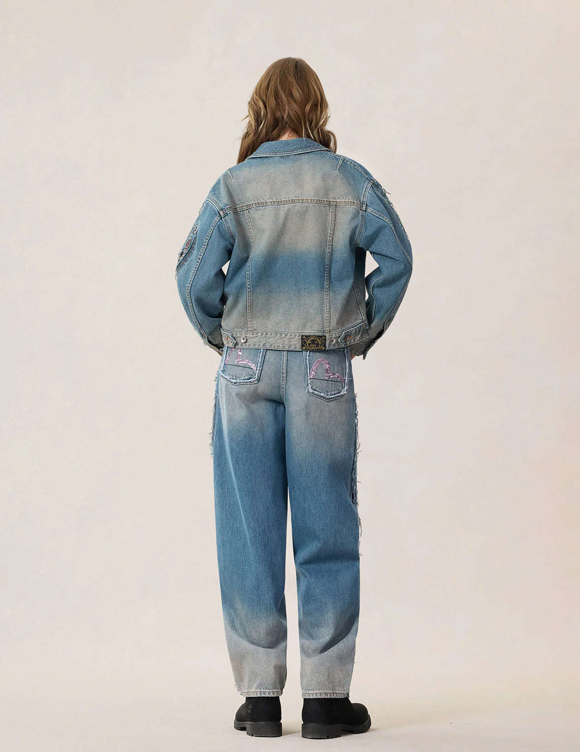 Brocade Patchwork Balloon Jeans - Image 6